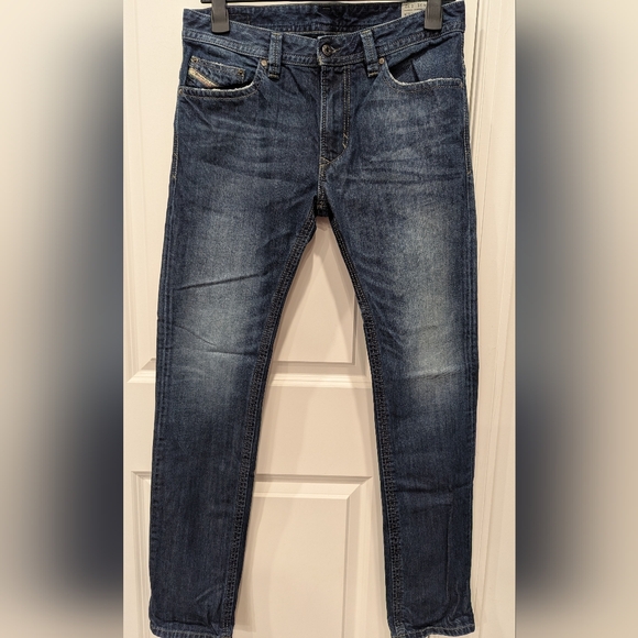DIESEL MENS THAVAR 0838B Slim Skinny Blue Jeans W31 L32 zipper fly - Picture 1 of 16